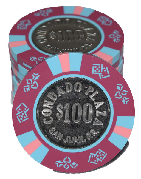 300 Pc Condado Plaza Bud Jones Coin Inlay Casino Chips
